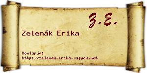 Zelenák Erika névjegykártya
